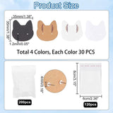 50pcs Cat Paper Card Adhesive Plastic Bag Jewelry Display Cardboards Tags
