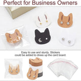 50pcs Cat Paper Card Adhesive Plastic Bag Jewelry Display Cardboards Tags