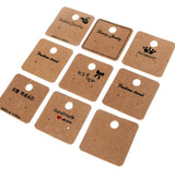 100pcs White/Kraft Square Earrings Card 4*4cm Ear Studs Display Cards
