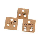 100pcs White/Kraft Square Earrings Card 4*4cm Ear Studs Display Cards