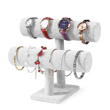 Gray Jewelry Display Stand T-Shape Bracelet Holder Watch Necklace Safekeep Shelf