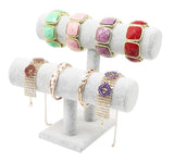 Gray Jewelry Display Stand T-Shape Bracelet Holder Watch Necklace Safekeep Shelf