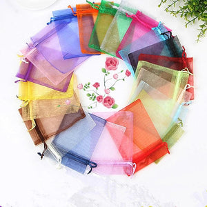 50pcs Organza Jewelry Bags Pouch Drawstring Bag Jewelry Packaging 5x7/7x9cm