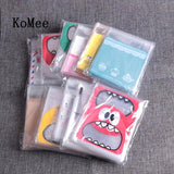 100pcs 7x7+3cm Plastic Transparent Self Adhesive Pouch Bags