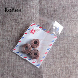 100pcs 7x7+3cm Plastic Transparent Self Adhesive Pouch Bags