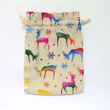 5Pcs/Lot Jute Bag 10X14 13X18 Santa Gift Packing Linen Cotton Pouch