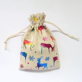 5Pcs/Lot Jute Bag 10X14 13X18 Santa Gift Packing Linen Cotton Pouch