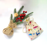 5Pcs/Lot Jute Bag 10X14 13X18 Santa Gift Packing Linen Cotton Pouch
