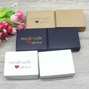 10Pcs 8x6x2cm Kraft/Black Jewelry Box Wedding Favourate