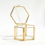 Clear Glass Jewelry Box Tabletop Organizer