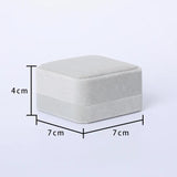 Grey Velvet Wedding Ring Storage Box Pendant Necklace Jewelry Packaging Display