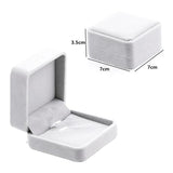 Grey Velvet Wedding Ring Storage Box Pendant Necklace Jewelry Packaging Display