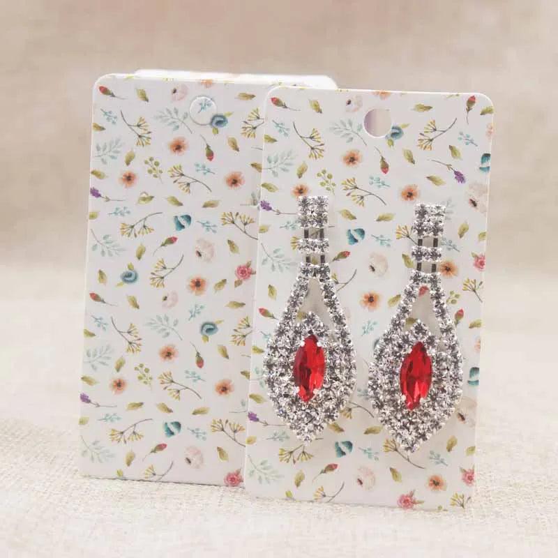 Flower Earring Pack Card Colorful Print Paper Jewelry Earring Card 5*9cm