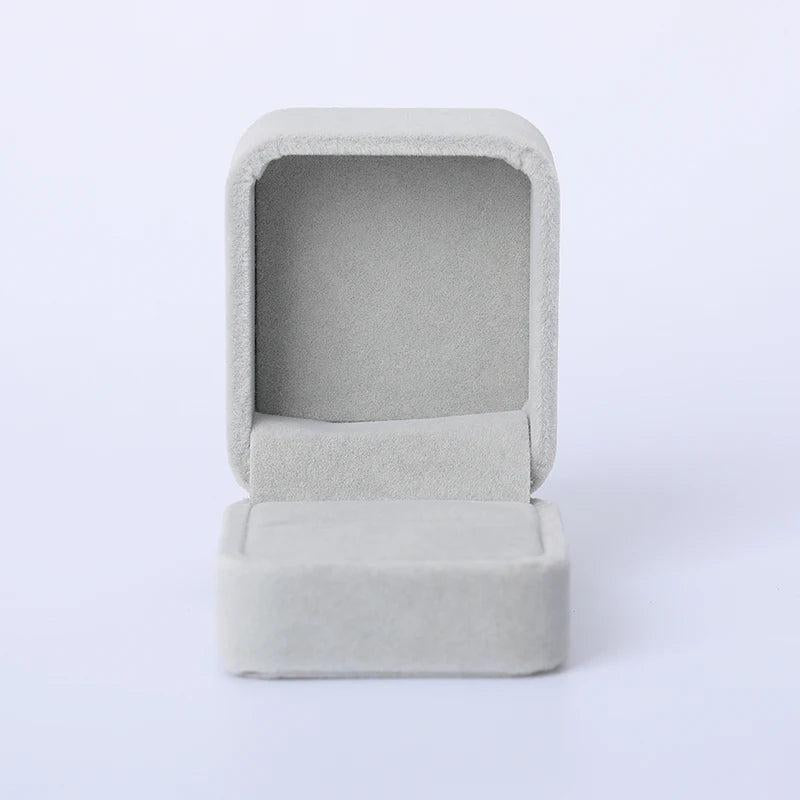 Gray Velvet Suede Ring Jewelry Display Stand Holder