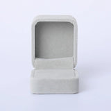 Gray Velvet Suede Ring Jewelry Display Stand Holder