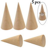 Wooden Cone Ring Organizer Set Jewelry Display Holder