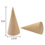 Wooden Cone Ring Organizer Set Jewelry Display Holder
