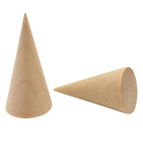 Wooden Cone Ring Organizer Set Jewelry Display Holder