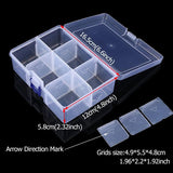 6 Grids Removable Divider Storage Box for Jewelry Earring