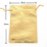 50pcs/Lot Fabric Drawstring Jewelry Pouches in Silver/Gold Colors