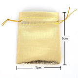 50pcs/Lot Fabric Drawstring Jewelry Pouches in Silver/Gold Colors