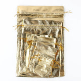 50pcs/Lot Fabric Drawstring Jewelry Pouches in Silver/Gold Colors