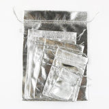 50pcs/Lot Fabric Drawstring Jewelry Pouches in Silver/Gold Colors