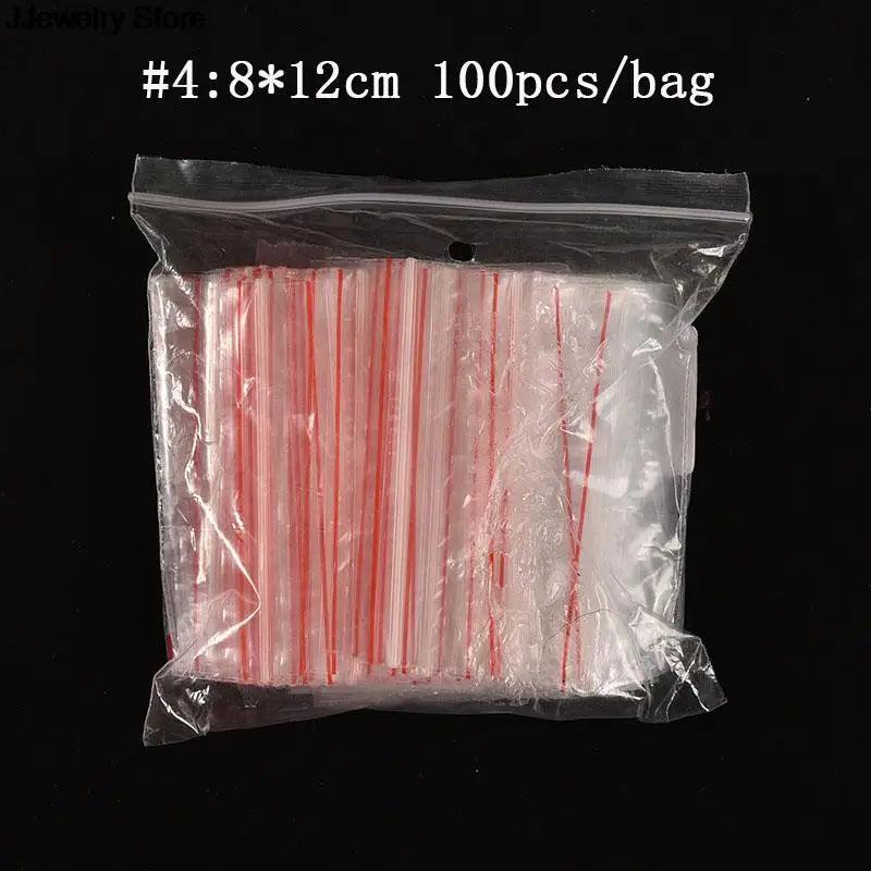 100Pcs 8*12 cm Mini Clear Ziplock Plastic Bags