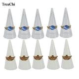 5Pcs Acrylic Ring Storage Display Triangle Cone Single Finger Holder