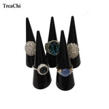 5Pcs Acrylic Ring Storage Display Triangle Cone Single Finger Holder