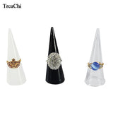 5Pcs Acrylic Ring Storage Display Triangle Cone Single Finger Holder