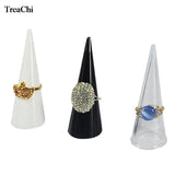 5Pcs Acrylic Ring Storage Display Triangle Cone Single Finger Holder