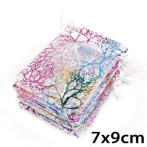 50Pcs Organza Bags White & Colorful Jewelry Packaging Wedding Gift