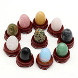 Natural Stone Decoration Egg-Shaped with Base Mini Ornament