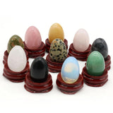 Natural Stone Decoration Egg-Shaped with Base Mini Ornament