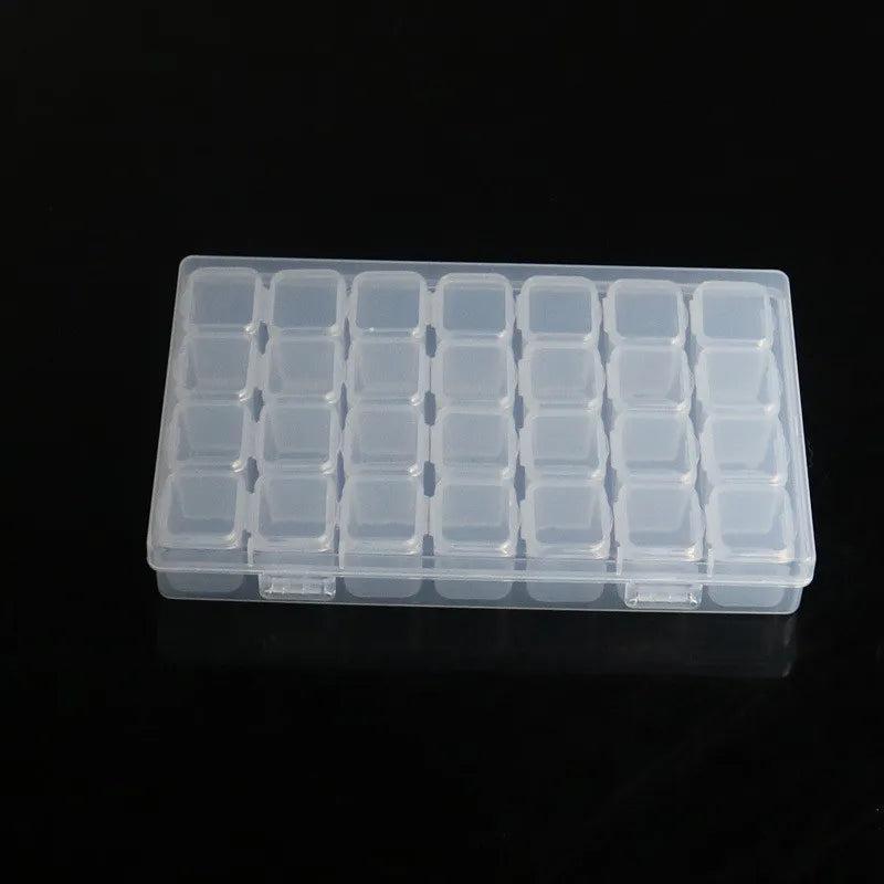 Adjustable 28Cell Storage Box Transparent Organizer Case Craft Jewelry Tool