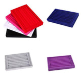 7 Slots Velvet Ring Earrings Trays Showcase Display Jewelry Organizer Box
