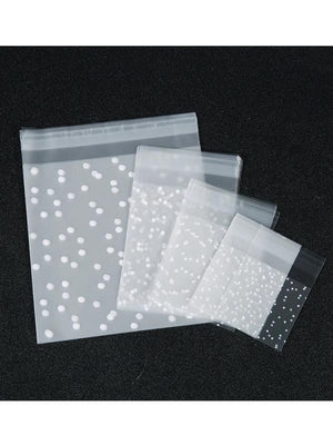 100pcs/Lot Dots Transparent Frosted Plastic Gift Bags