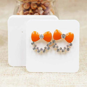 100pcs Blank Earring Packing Cards - White/Kraft/Black Cardboard 5*5cm