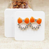 100pcs Blank Earring Packing Cards - White/Kraft/Black Cardboard 5*5cm