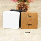 100pcs Blank Earring Packing Cards - White/Kraft/Black Cardboard 5*5cm