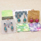 100pcs Blank Earring Packing Cards - White/Kraft/Black Cardboard 5*5cm