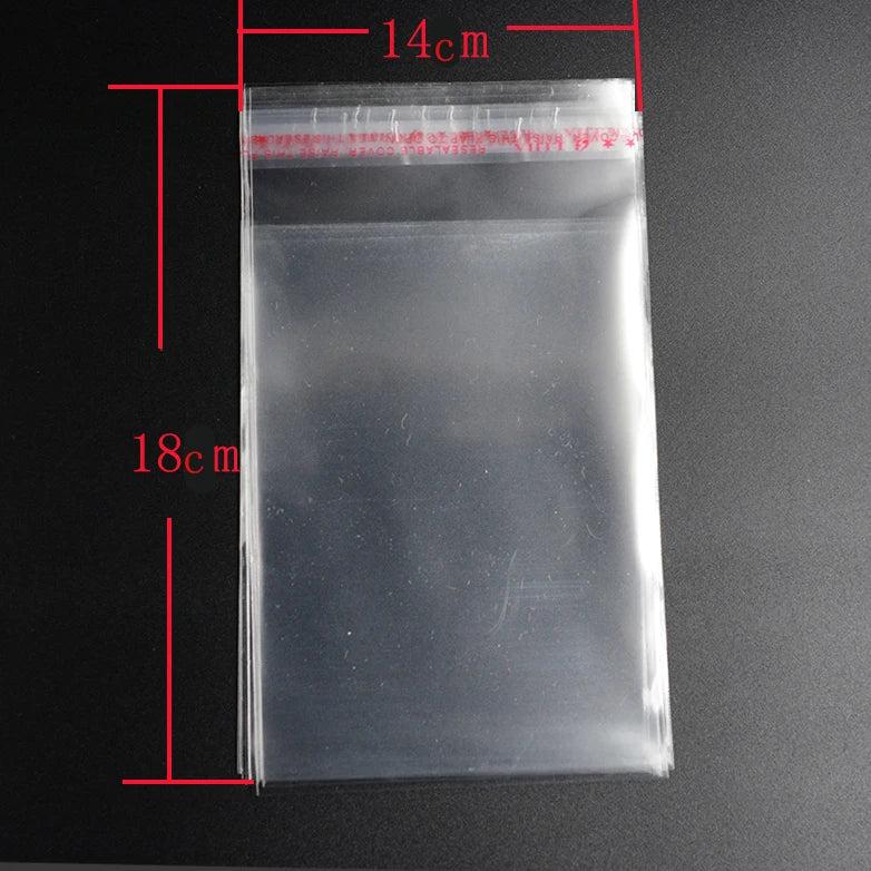 50pcs 14*18cm Clear Resealable Cellophane Bags Self Adhesive Seal