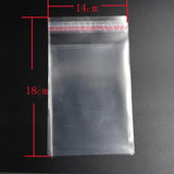 50pcs 14*18cm Clear Resealable Cellophane Bags Self Adhesive Seal
