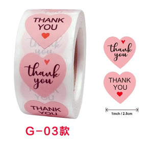 1 Inch Pink Business Label Stickers Paper Thank You Stickers for Baking