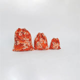 3Pcs/Set Floral Dried & Artificial Pouch Cotton Linen Bag