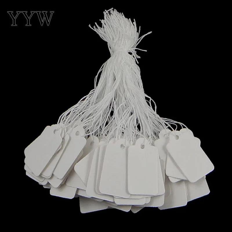 500pcs Jewelry Tags with Cotton String 13*23mm Paper Label Print
