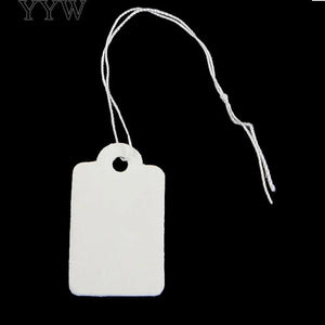 500pcs Jewelry Tags with Cotton String 13*23mm Paper Label Print