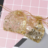 100Pcs Organza Bags Drawstring Pouch for Christmas Wedding Gift