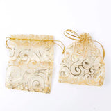 100Pcs Organza Bags Drawstring Pouch for Christmas Wedding Gift
